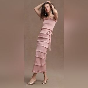 V. Chapman Lily Ruched & Ruffled Dress